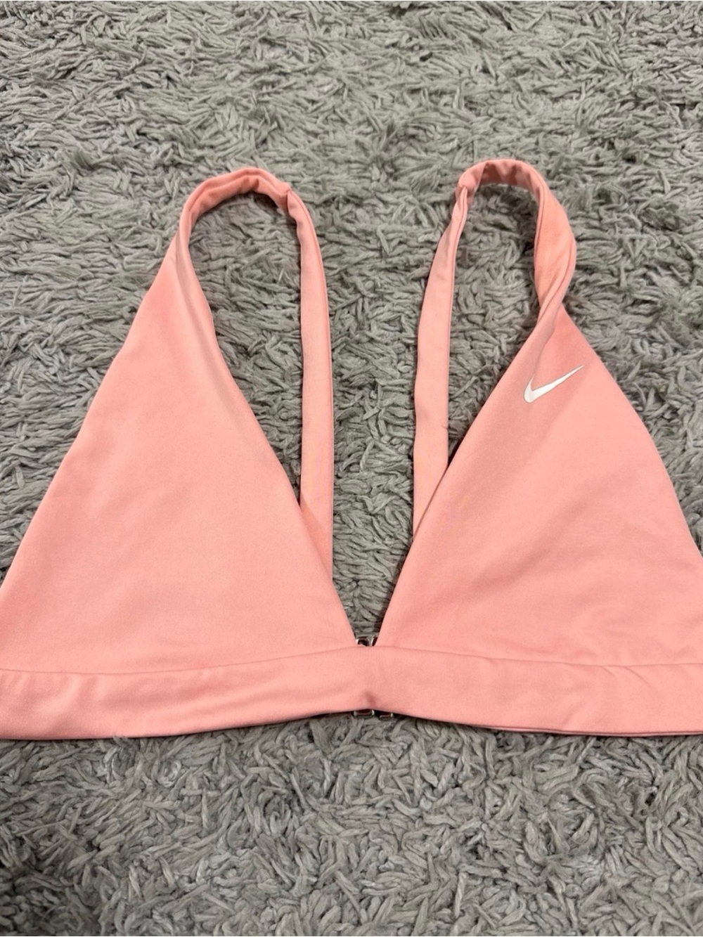 Nike Pink Triangle Sports Bra with Subtle Swoosh